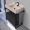 Modern  Console Vanity, Travertine Style Sink, 35
